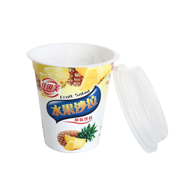 9oz/280ml fruit salad PP plastic juice cups with lid