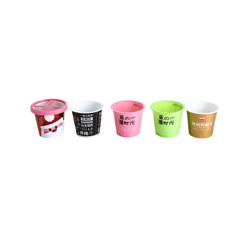 4oz/120ml PP plastic milkshake cups with lid and spoon