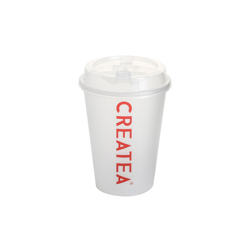 14oz/430ml PP plastic coffee cups raised coffee cup lid with holes