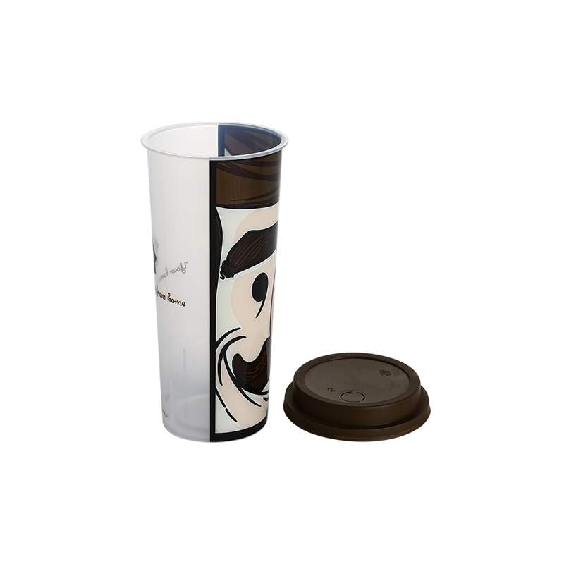 12oz/380ml elongated PP plastic coffee cups with tinted lids