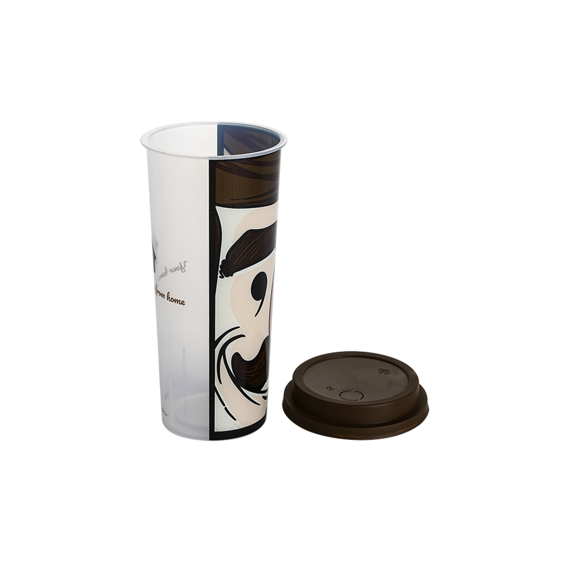 12oz/380ml elongated PP plastic coffee cups with tinted lids