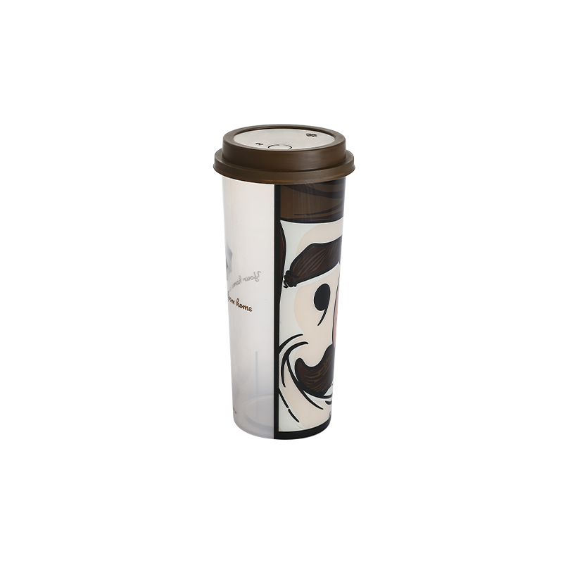 12oz/380ml elongated PP plastic coffee cups with tinted lids