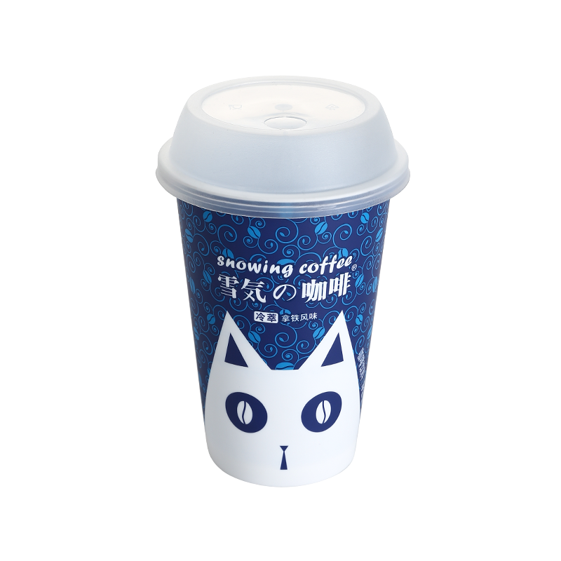 11oz/350ml PP plastic coffee cups cold drink cup with lids