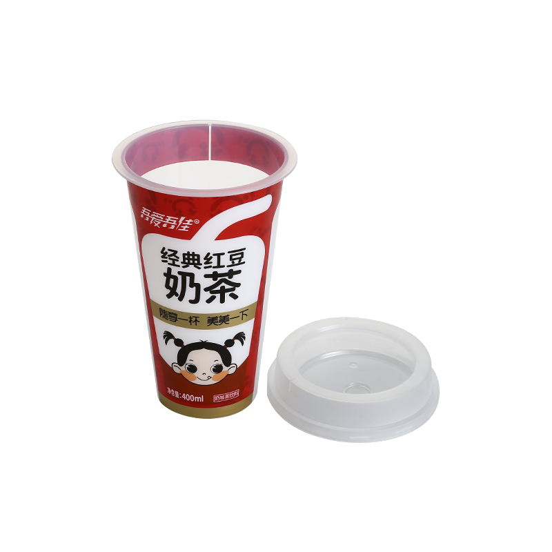 13oz/400ml PP plastic bubble boba tea cups with spill-proof plastic cover