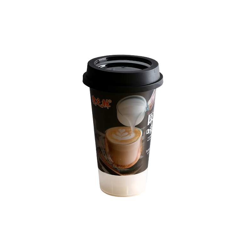 13oz/400ml PP plastic bubble boba tea cups with spill-proof plastic cover