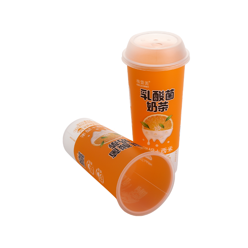 18oz/550ml PP plastic cold drink bubble boba tea cups with plastic lid