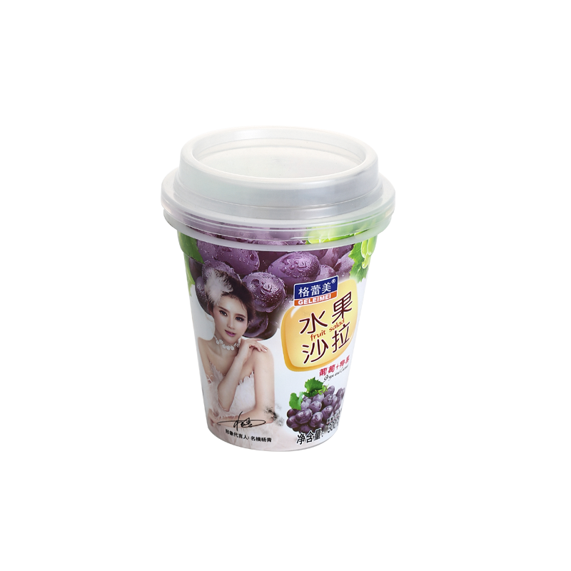 9oz/280ml fruit salad PP plastic juice cups with lid