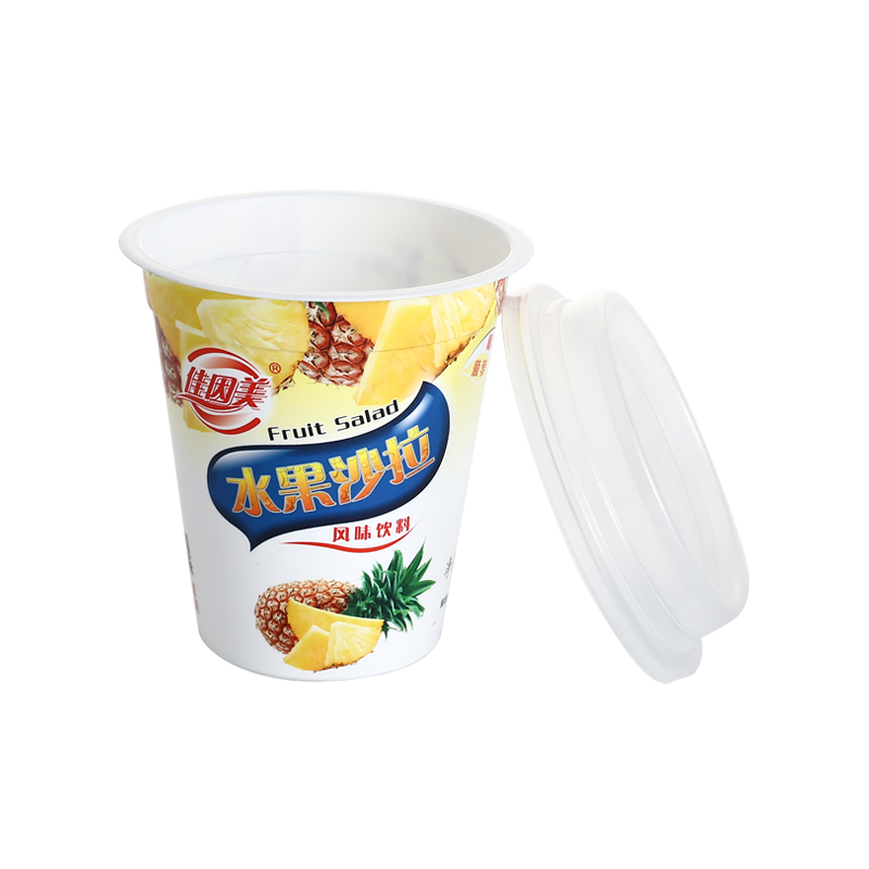 9oz/280ml fruit salad PP plastic juice cups with lid