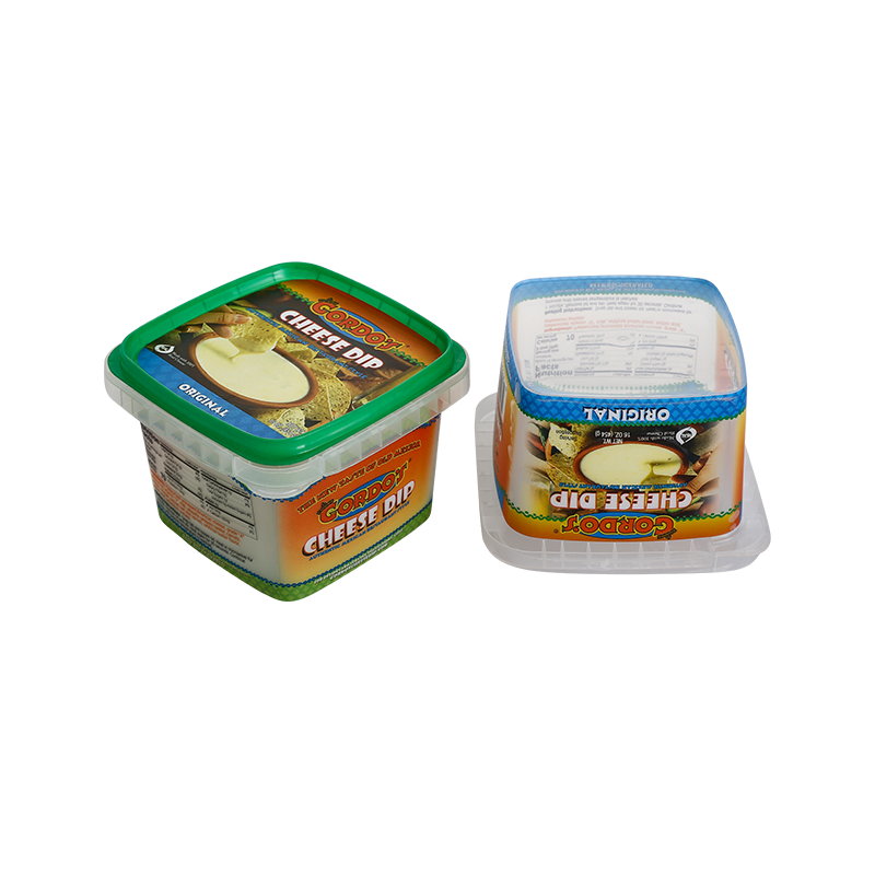 15oz/450ml colorful in-mold labeling pattern PP plastic cheese buckets
