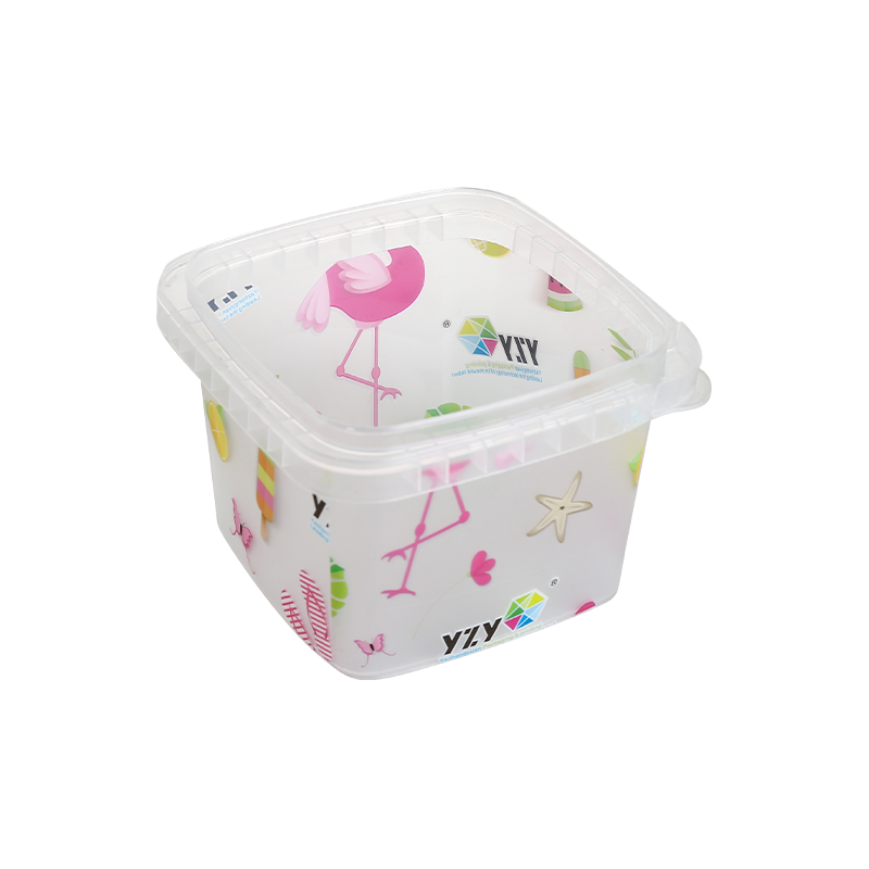 15oz/450ml colorful in-mold labeling pattern PP plastic cheese buckets