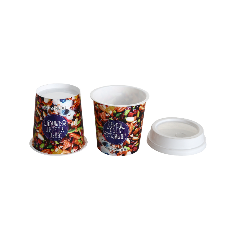 5oz/150ml PP plastic yogurt cups with lid with straw jack