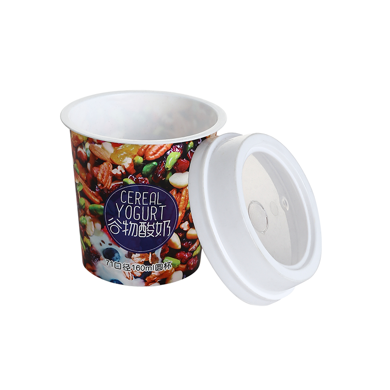 5oz/150ml PP plastic yogurt cups with lid with straw jack