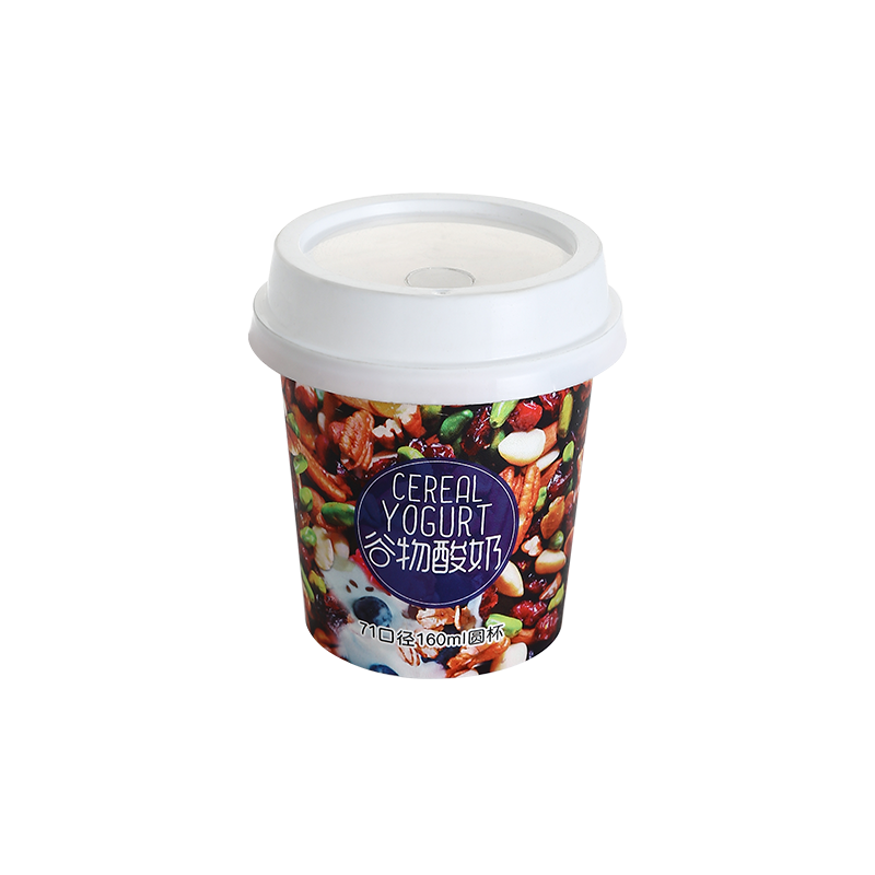 5oz/150ml PP plastic yogurt cups with lid with straw jack