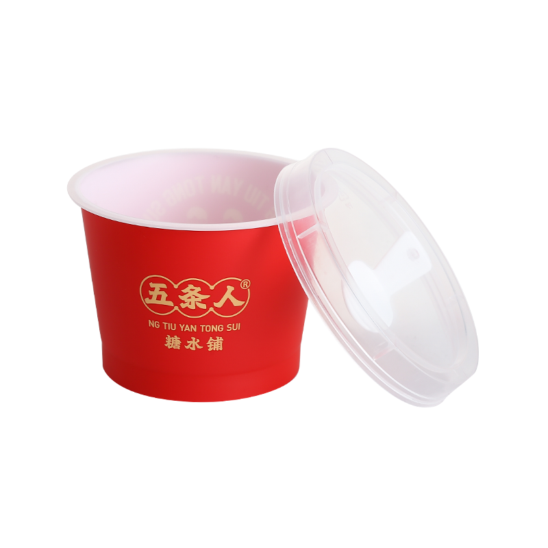 6oz/200ml PP plastic smoothies cups with plastic clear lid and spoon