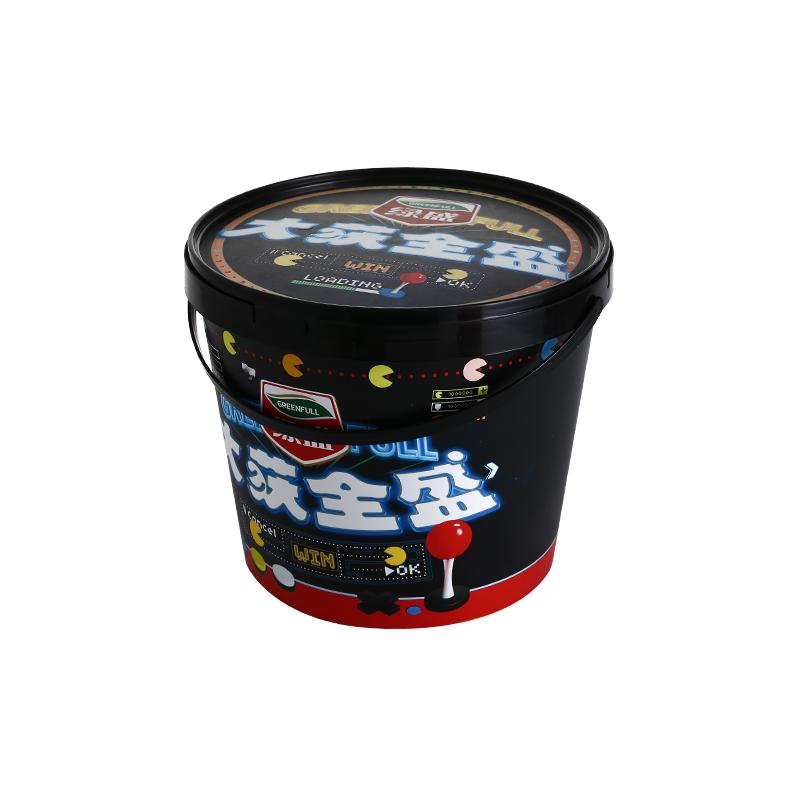 150oz/4.5L PP plastic chocolate buckets with hand-held film inner labeling