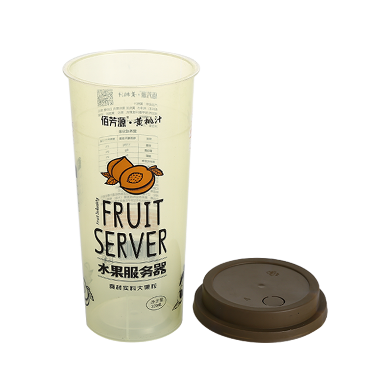 12oz/380ml in-mold labeling pattern translucent PP plastic juice cups