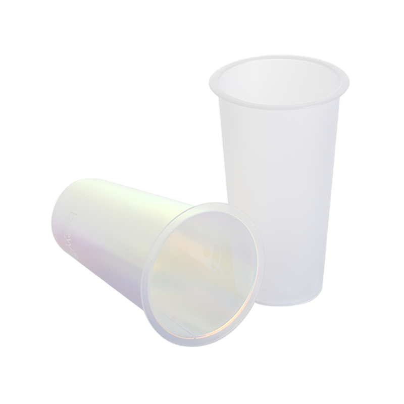 13oz/400ml clear PP plastic juice cups with lid with straw holes