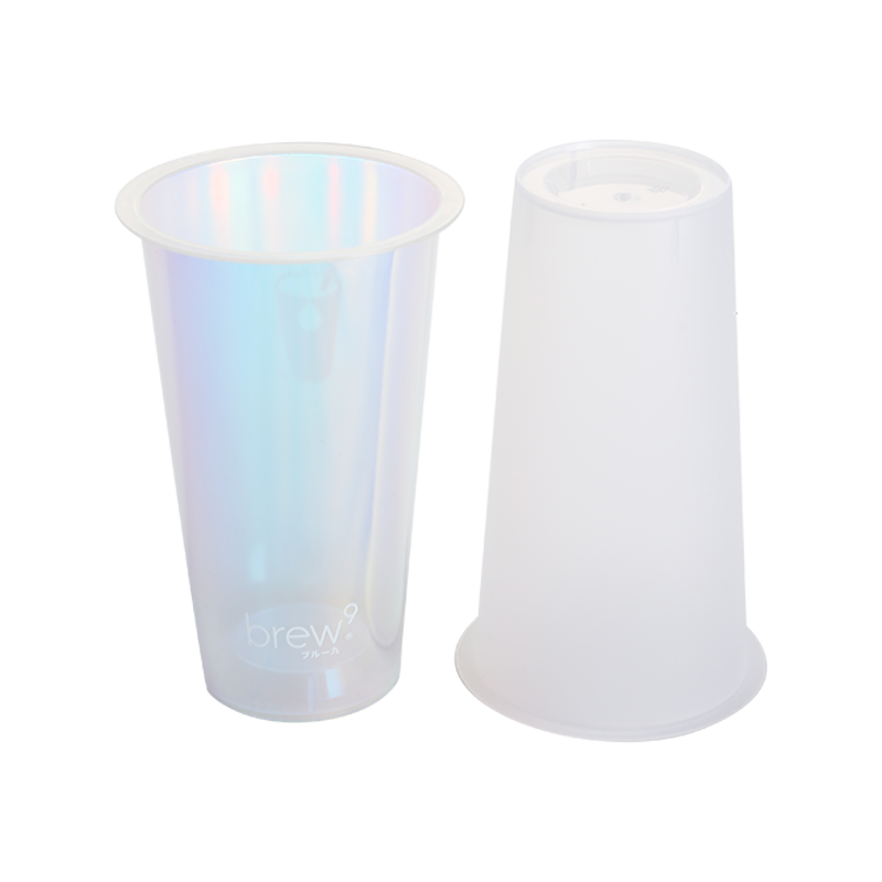 13oz/400ml clear PP plastic juice cups with lid with straw holes