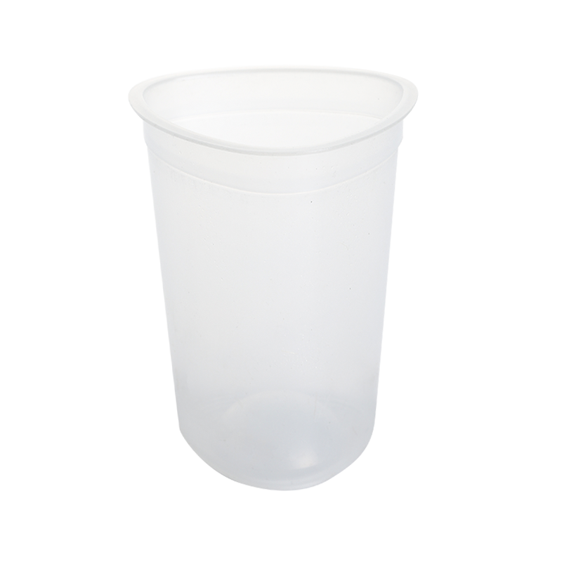 16oz/480ml triangular prism shape PP plastic juice cups with creative lid