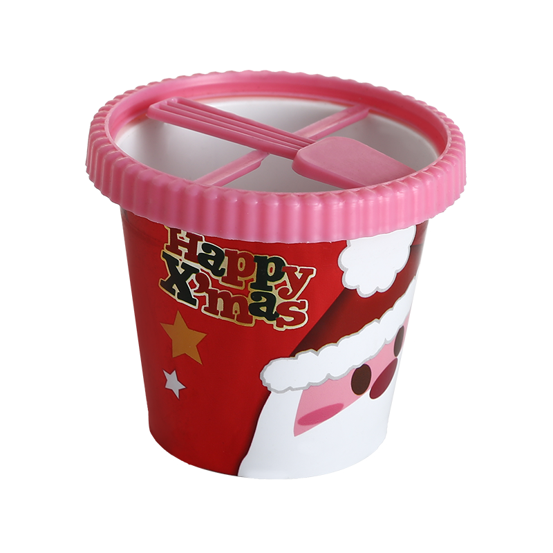 4oz/120ml PP plastic milkshake cups with lid and spoon