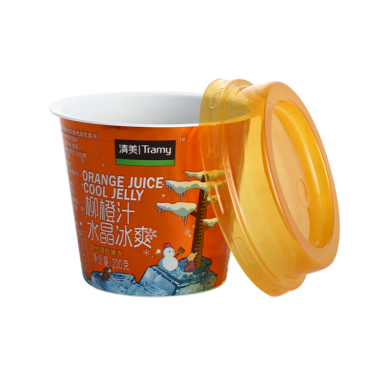 6oz/200ml PP plastic chocolate cups with colored clear flat lids