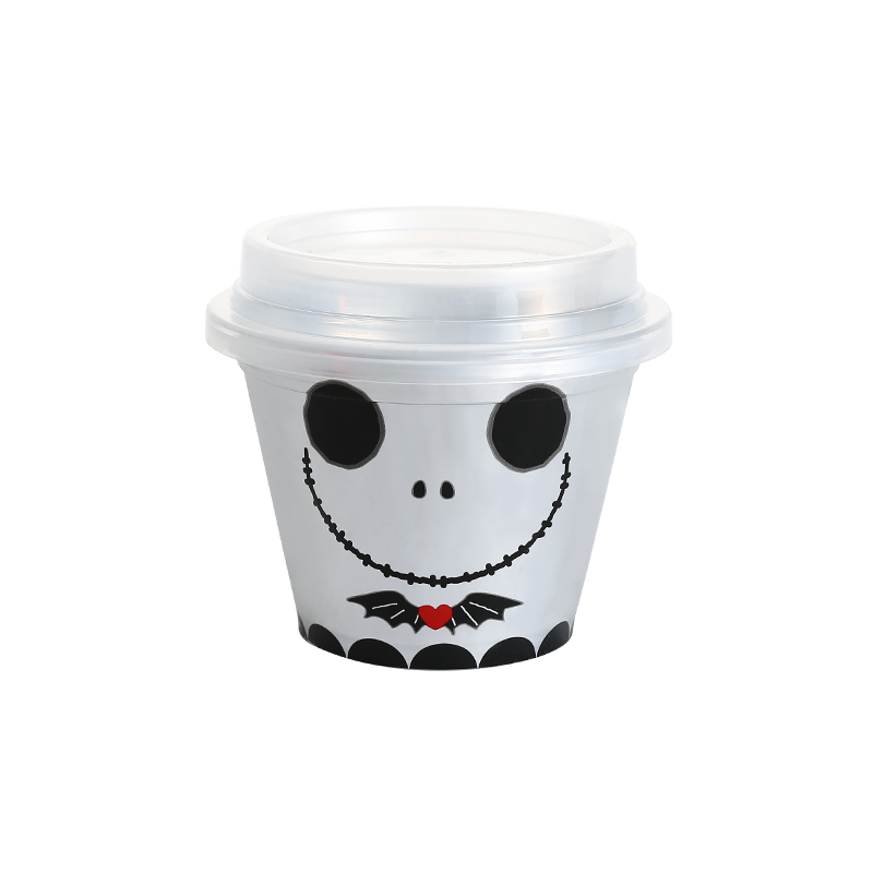 6oz/200ml cartoon PP plastic milkshake cup with lid