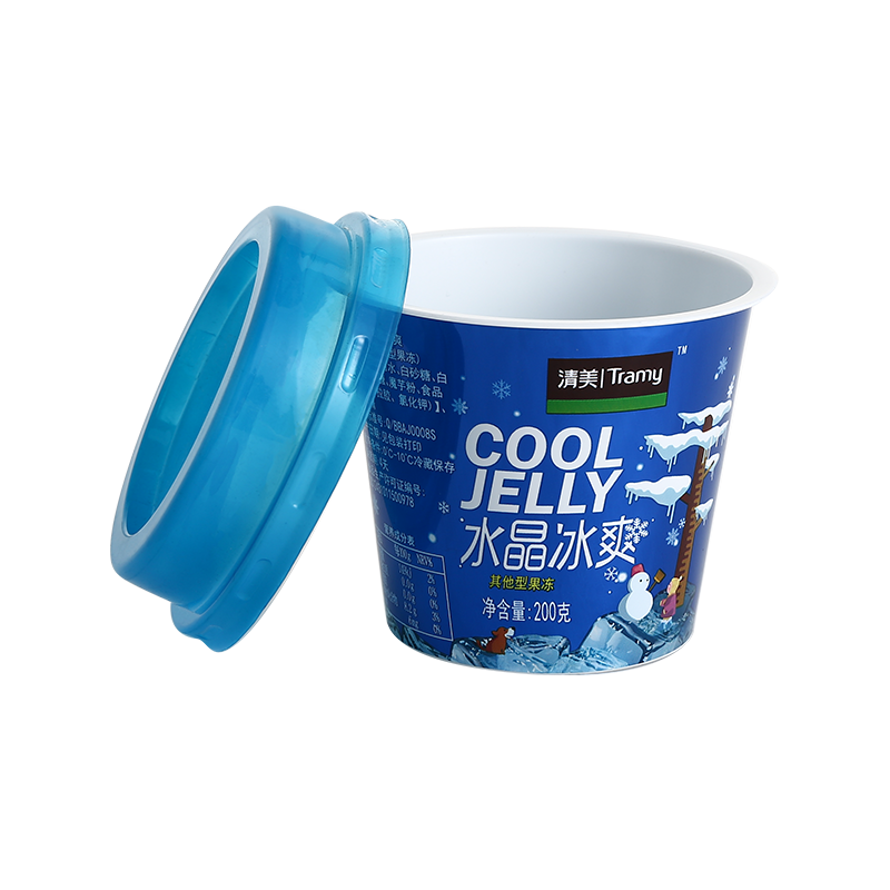6oz/200ml PP plastic chocolate cups with colored clear flat lids