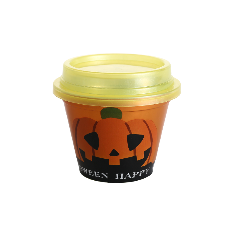6oz/200ml cartoon PP plastic milkshake cup with lid