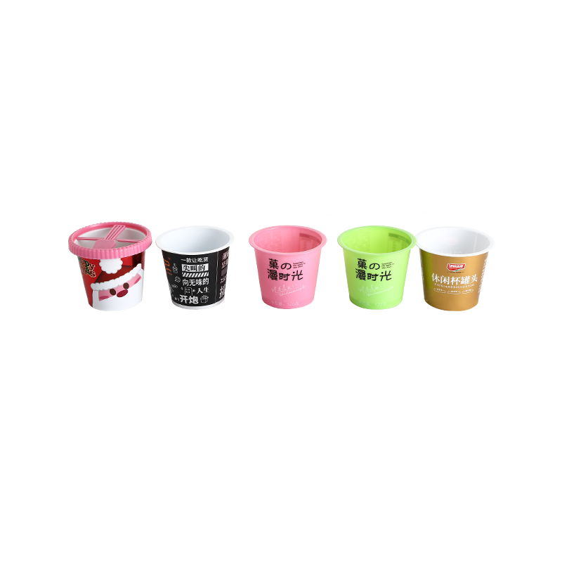 4oz/120ml PP plastic milkshake cups with lid and spoon