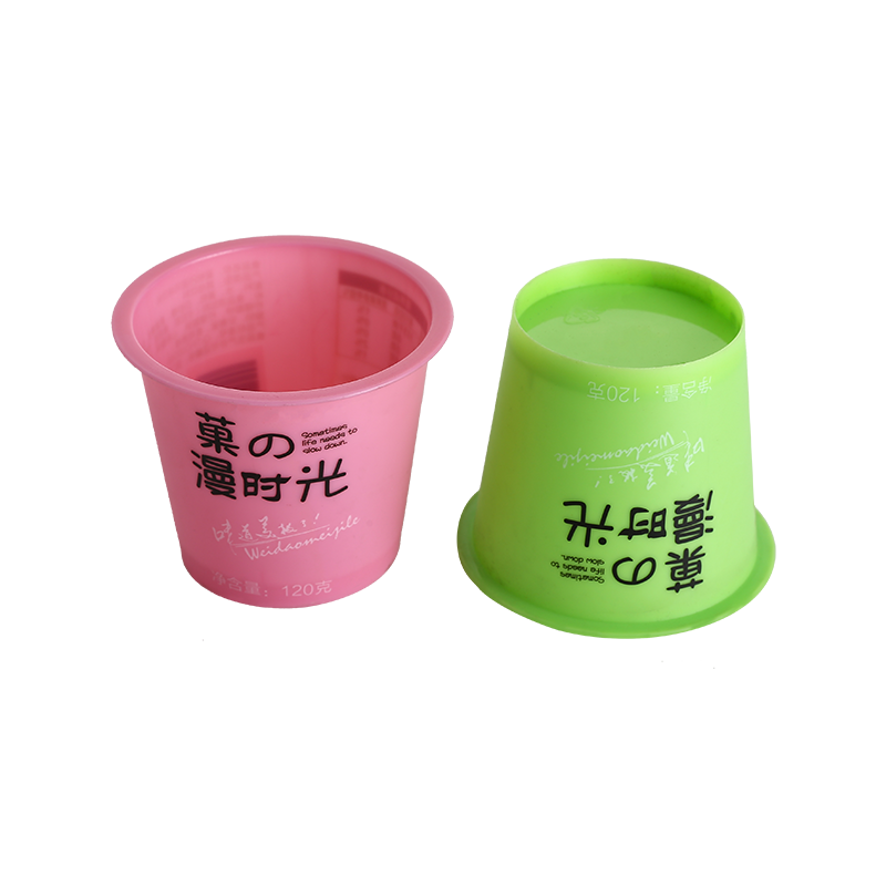 4oz/120ml PP plastic milkshake cups with lid and spoon