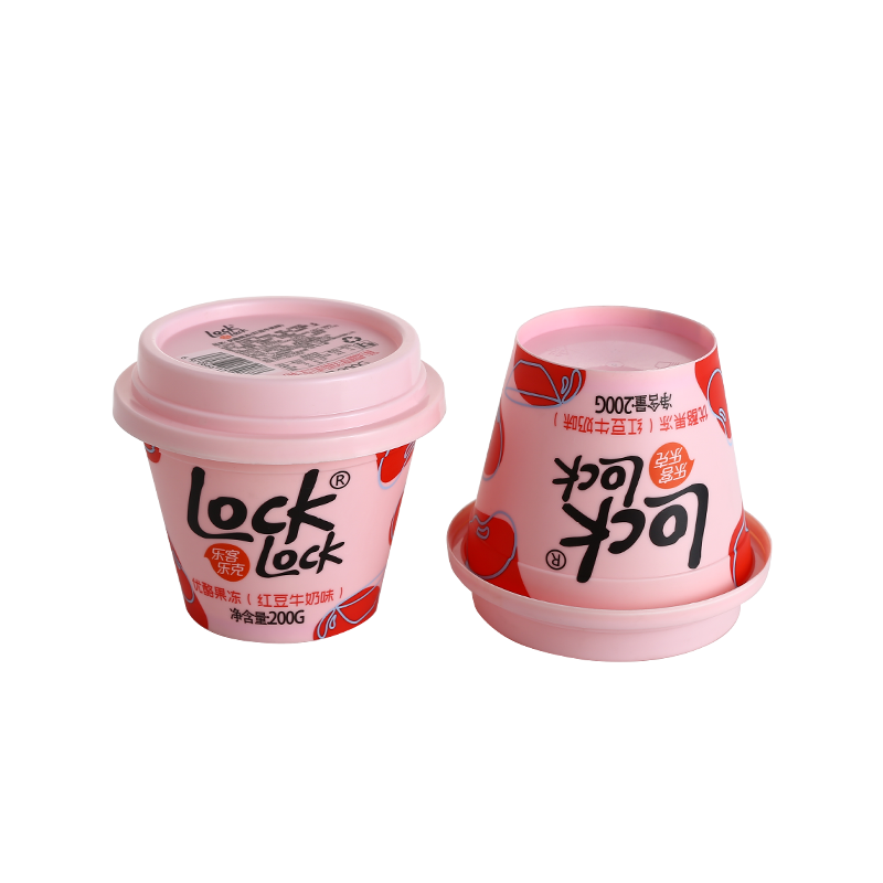 6oz/200ml PP plastic chocolate cups with colored clear flat lids