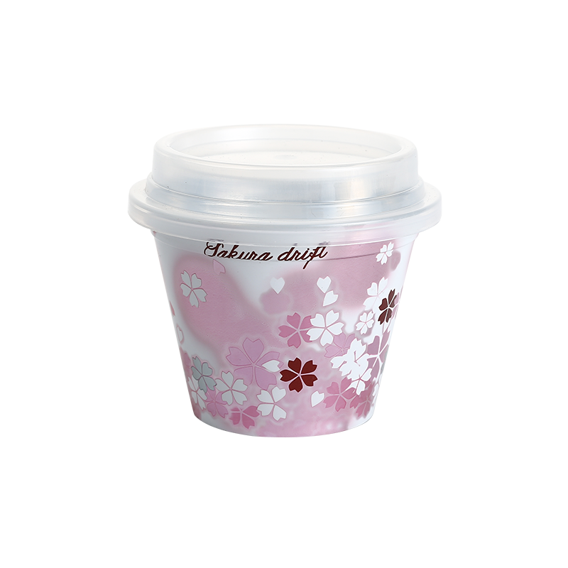 6oz/200ml cartoon PP plastic milkshake cup with lid