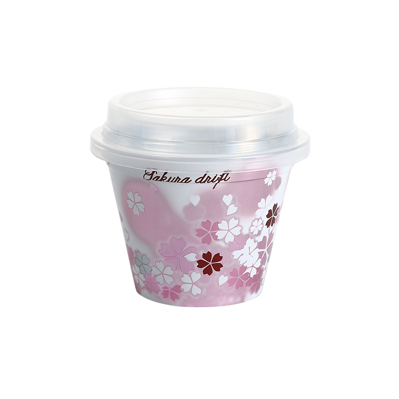 6oz/200ml cartoon PP plastic milkshake cup with lid