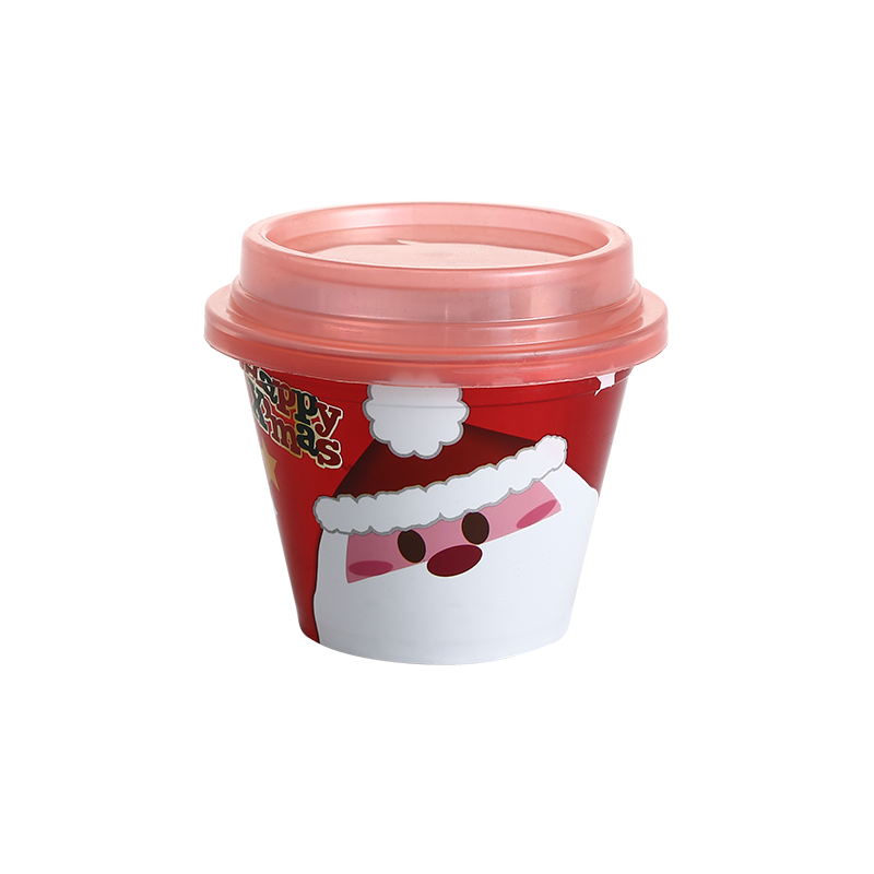 6oz/200ml cartoon PP plastic milkshake cup with lid