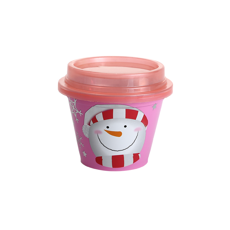 6oz/200ml cartoon PP plastic milkshake cup with lid
