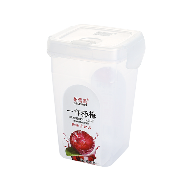14oz/428ml PP plastic juice cups with square plastic locking cover