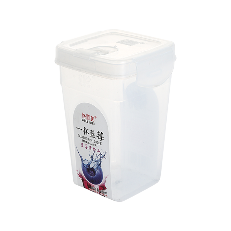 14oz/428ml PP plastic juice cups with square plastic locking cover